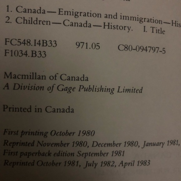 The Little Immigrants Book by Kenneth Bagnell - Picture 7 of 11